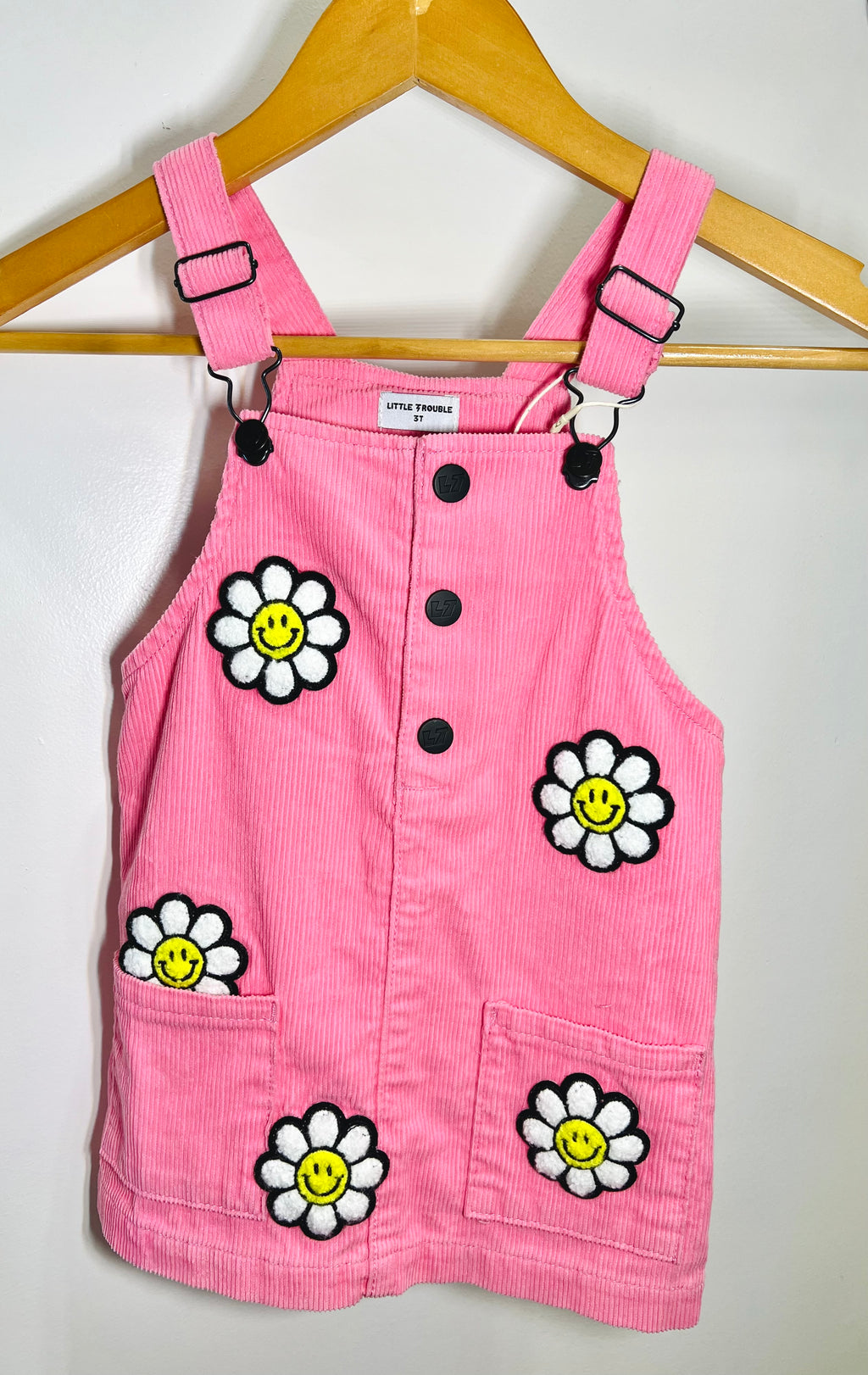 Girls Smiley Corduroy Jumper Dress
