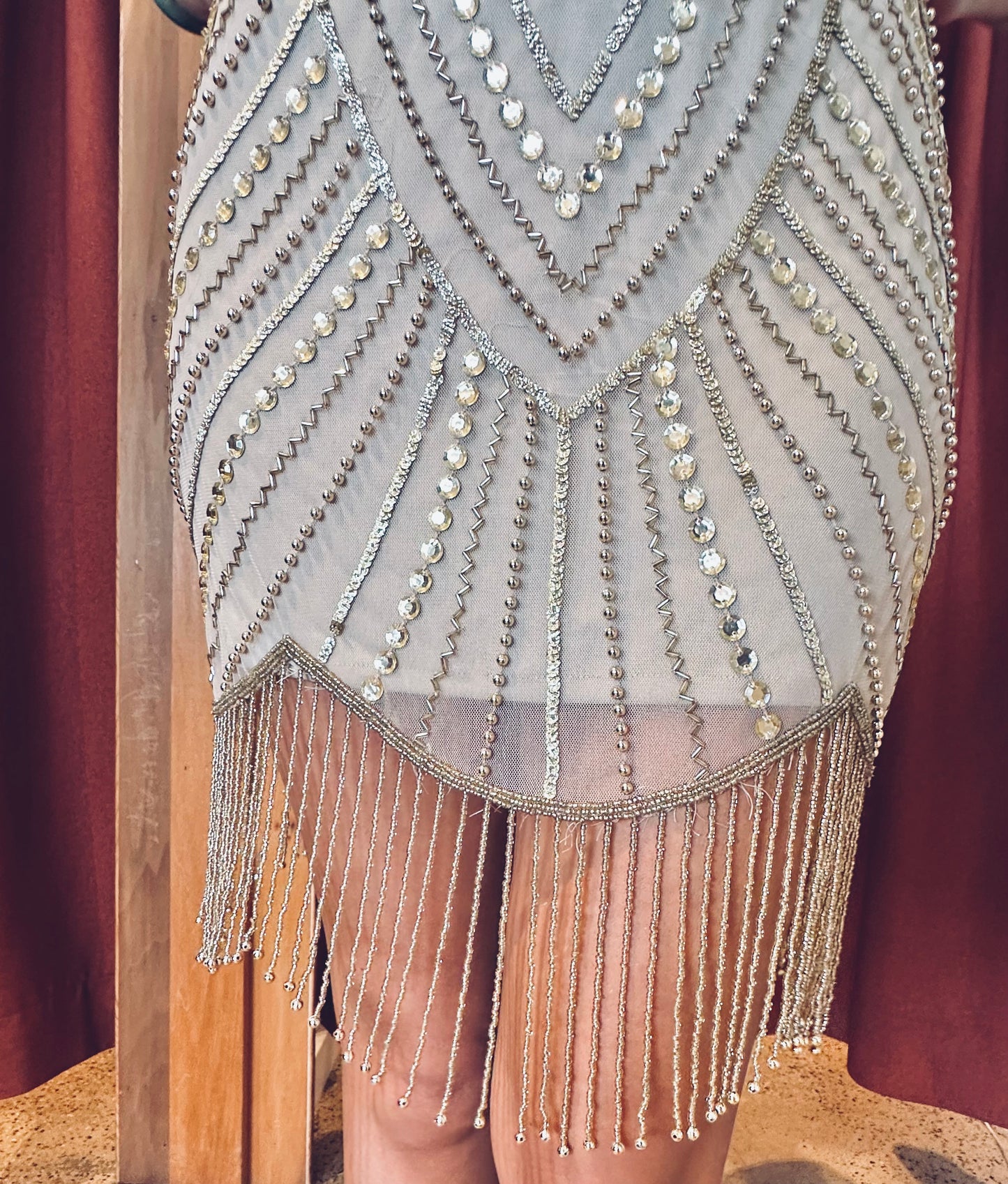 Beaded Gold Fringe Dress