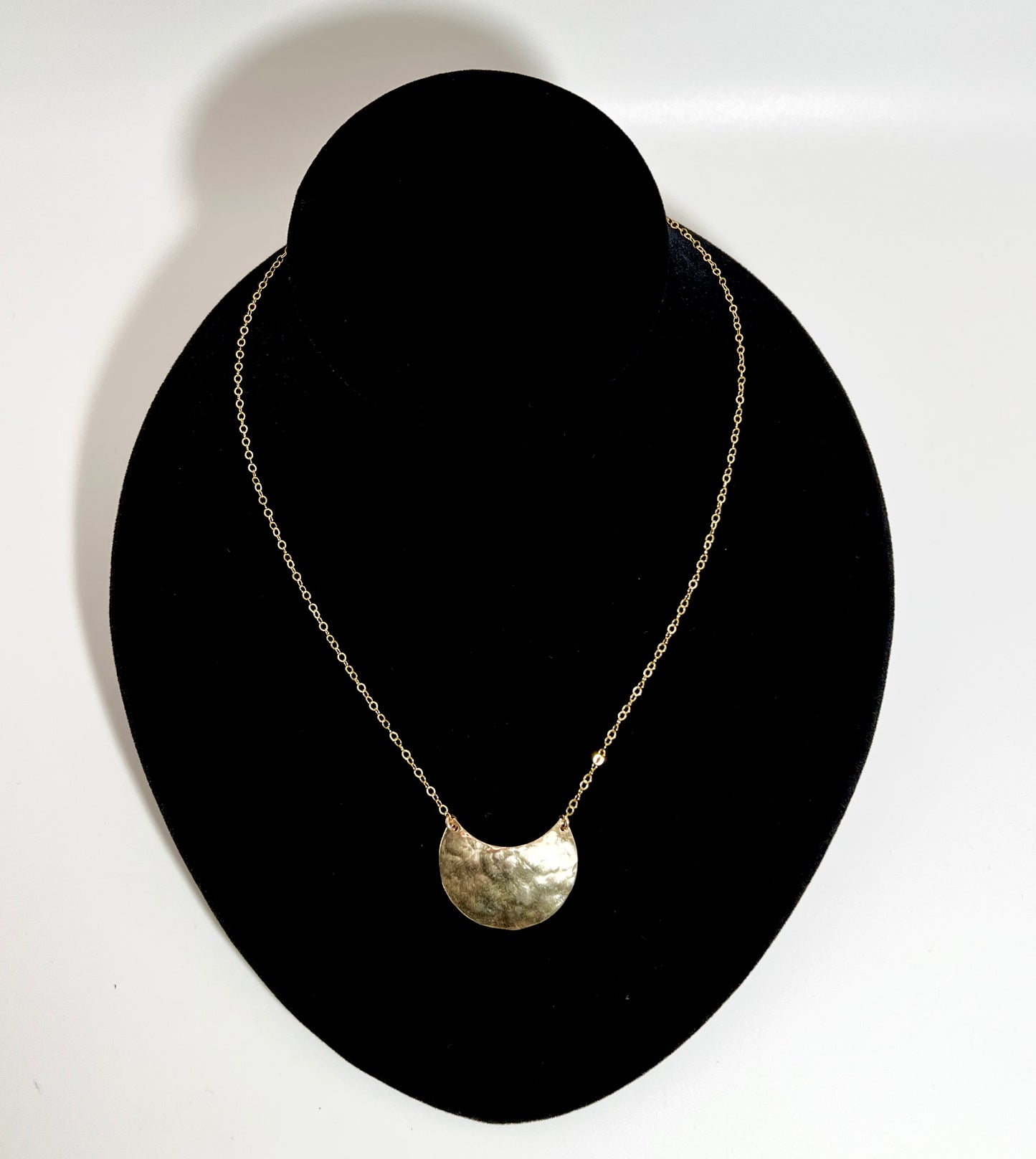 Hammered Crescent Necklace