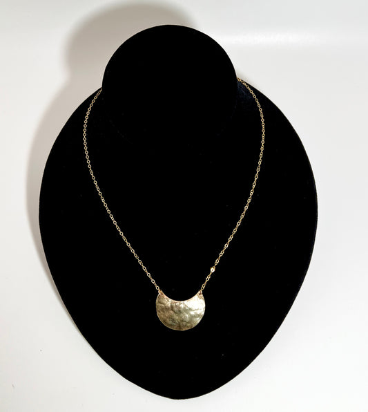 Hammered Crescent Necklace