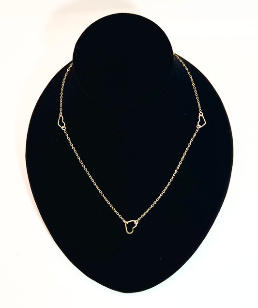 Tiny Triple Heart Necklace