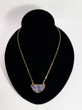 Raw Amethyst Pendant On Gold Chain - 14k GF - Handmade