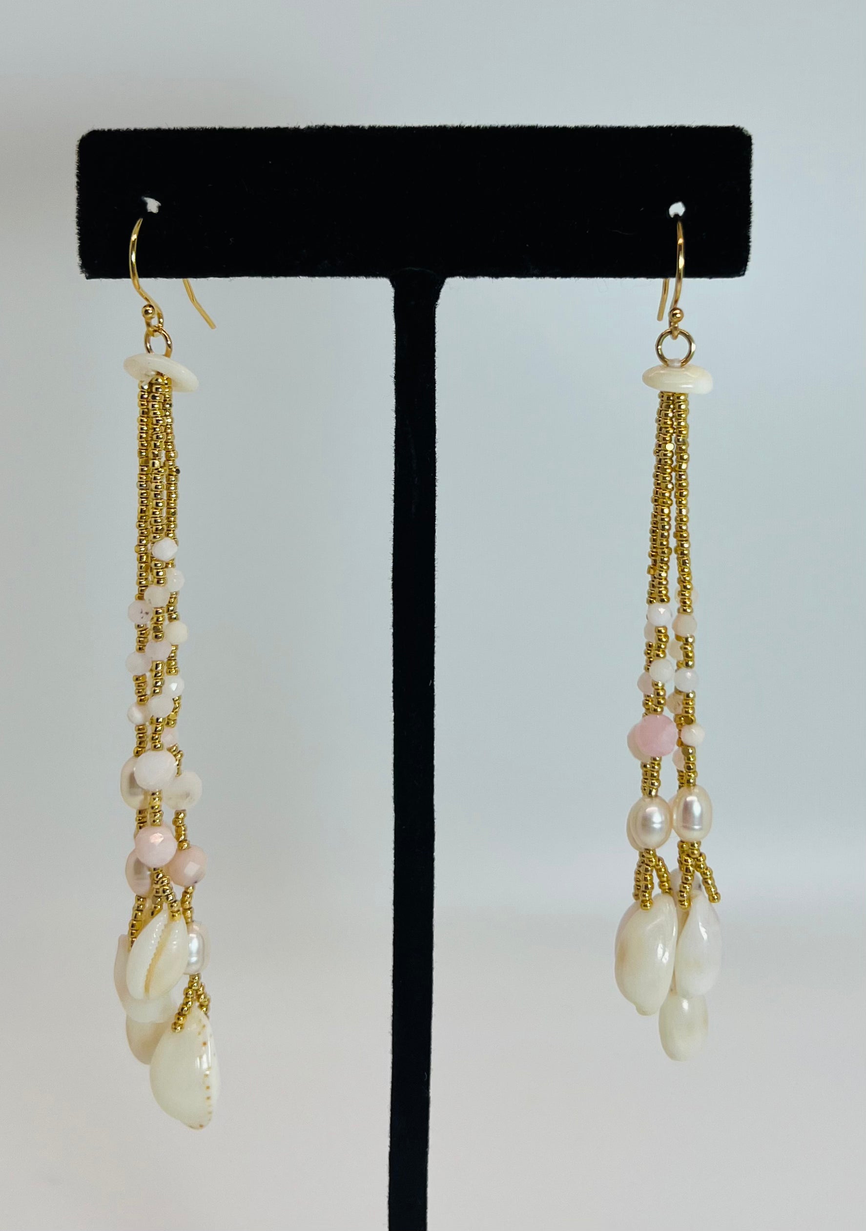 Opal & Cowrie Dangle Earring