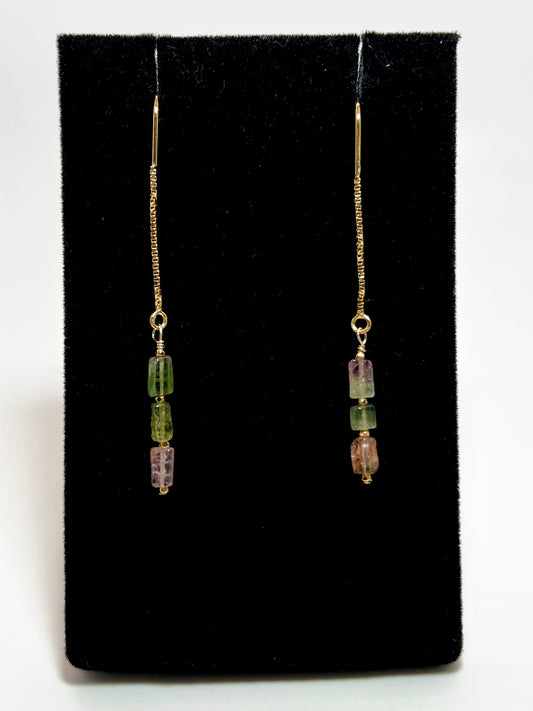 Tourmaline Threader Earring