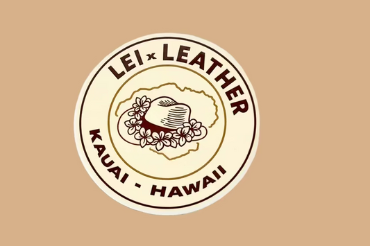 Round Logo Lei x Leather Sticker