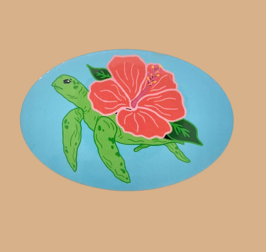 Hibiscus Turtle Sticker